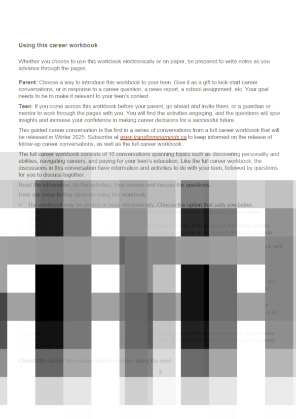 eBook: Parent & Teen Career Workbook (Conversation 1) - Image 2
