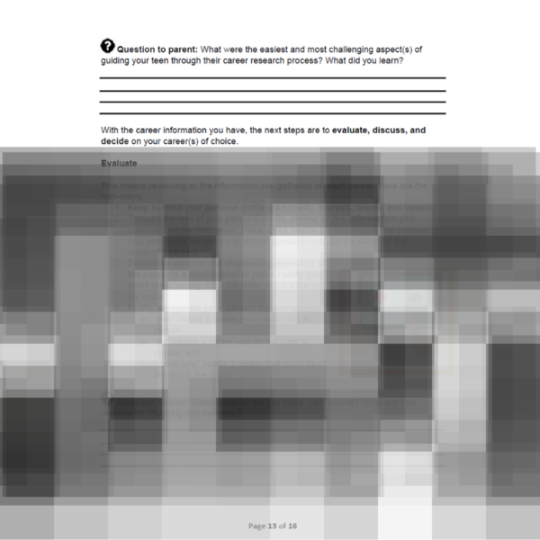 eBook: Parent & Teen Career Workbook (Conversation 4) - Image 3